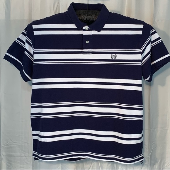 Chaps Other - 🧡Host Pick🧡 Chaps blue and white striped short sleeve Polo shirt.